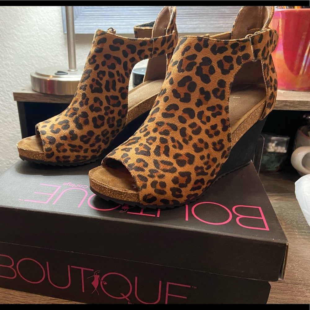 Boutique by Corky’s Leopard Wedges